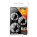 Stay Hard Beaded Cockrings 3pk-Clear
