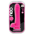 Neo Elite Silicone Dual Density Cock with Balls-Neon Pink 11"