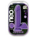 Neo Elite Silicone Dual Density Cock with Balls-Neon Purple 8"