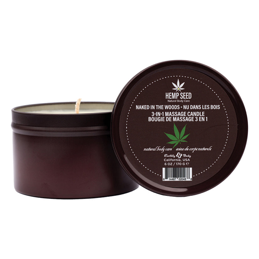 Earthly Body 3-in-1 Massage Candle-Naked In The Woods 6oz