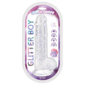 Cotton Candy Glitter Boy Jelly Glitter Dildo-Clear 6.5"