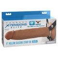 Fantasy X-Tensions Elite Hollow Strap On Dual Density Brown 9"