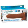 Fantasy X-Tensions Elite Vibrating Hollow Strap-On Dual Density-Brown 7"
