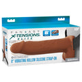 Fantasy X-Tensions Elite Vibrating  Hollow Strap-On Dual Density - Brown 8"